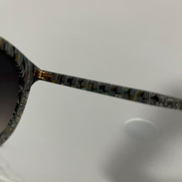 KREWE Collins Round Gray Glitter Acetate Sunglasses - Picture 8 of 8